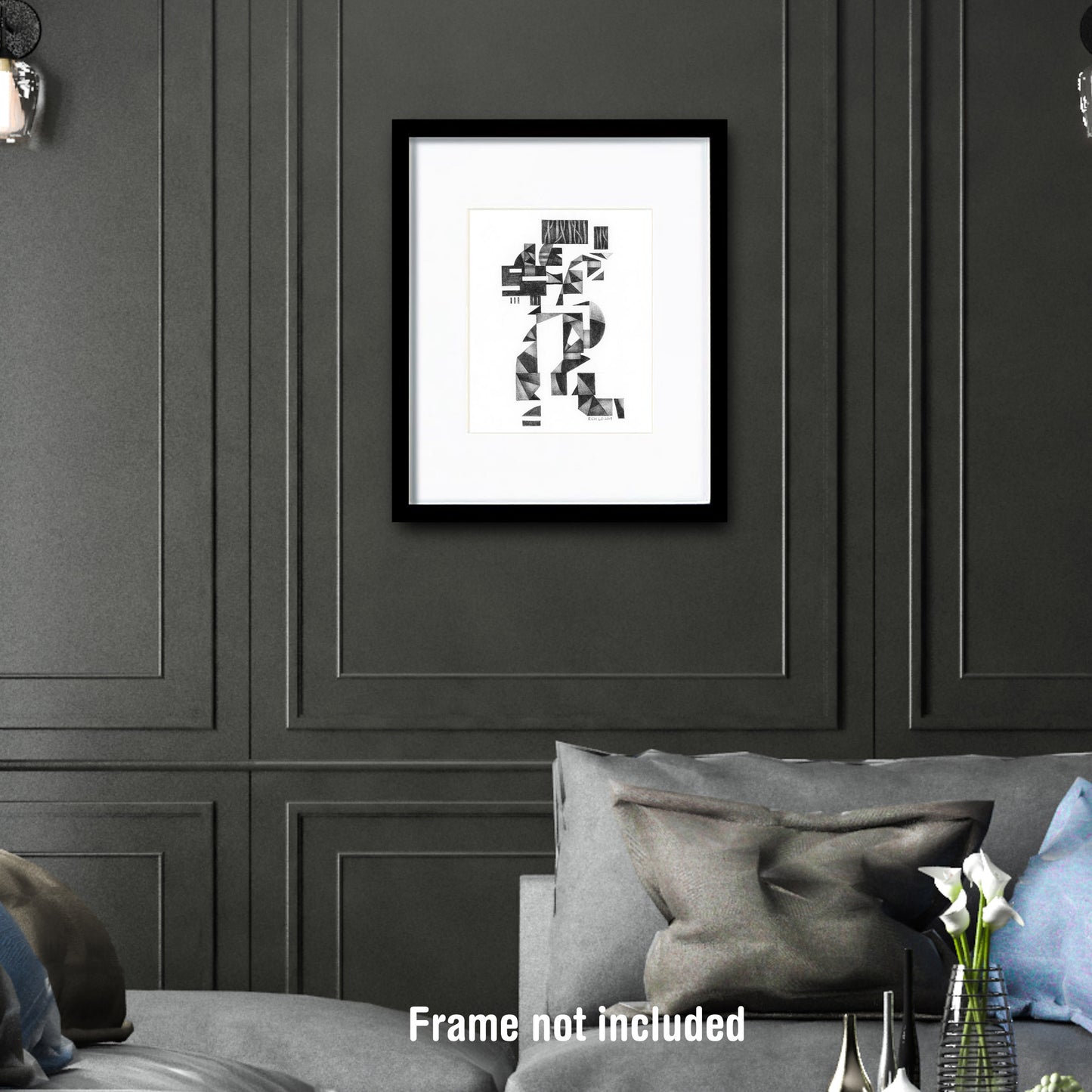 Original art for sale. Imaginative drawing of a figure moving ambitiously.