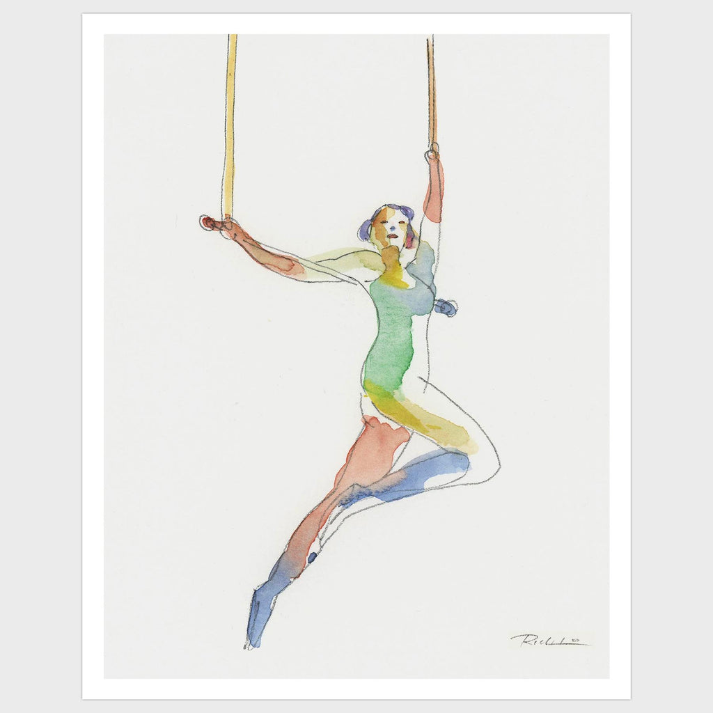 Final. Watercolor drawing of a circus performer. Art for sale. Licensing available.
