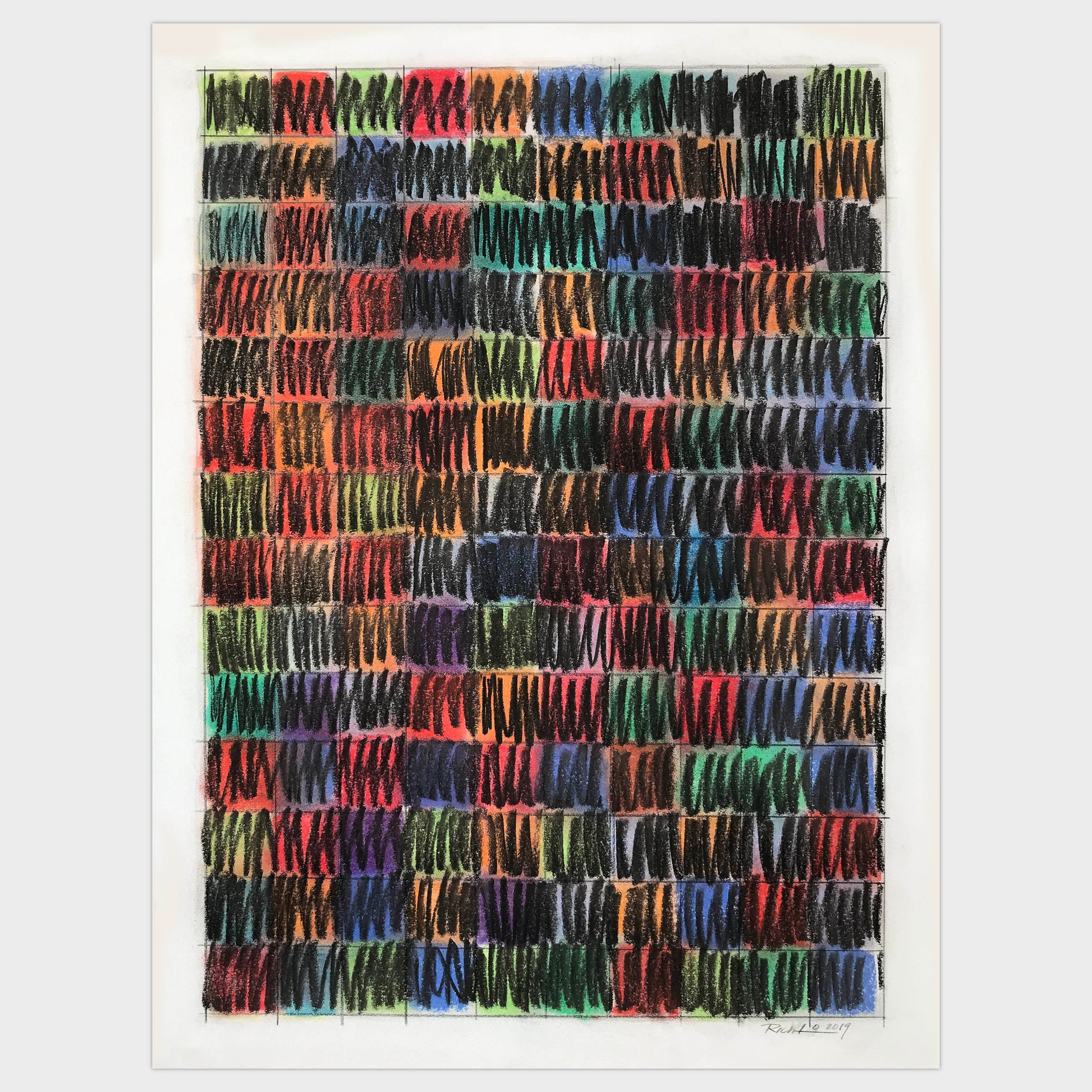 Original for sale. Colorful abstract composition of patterns and colors