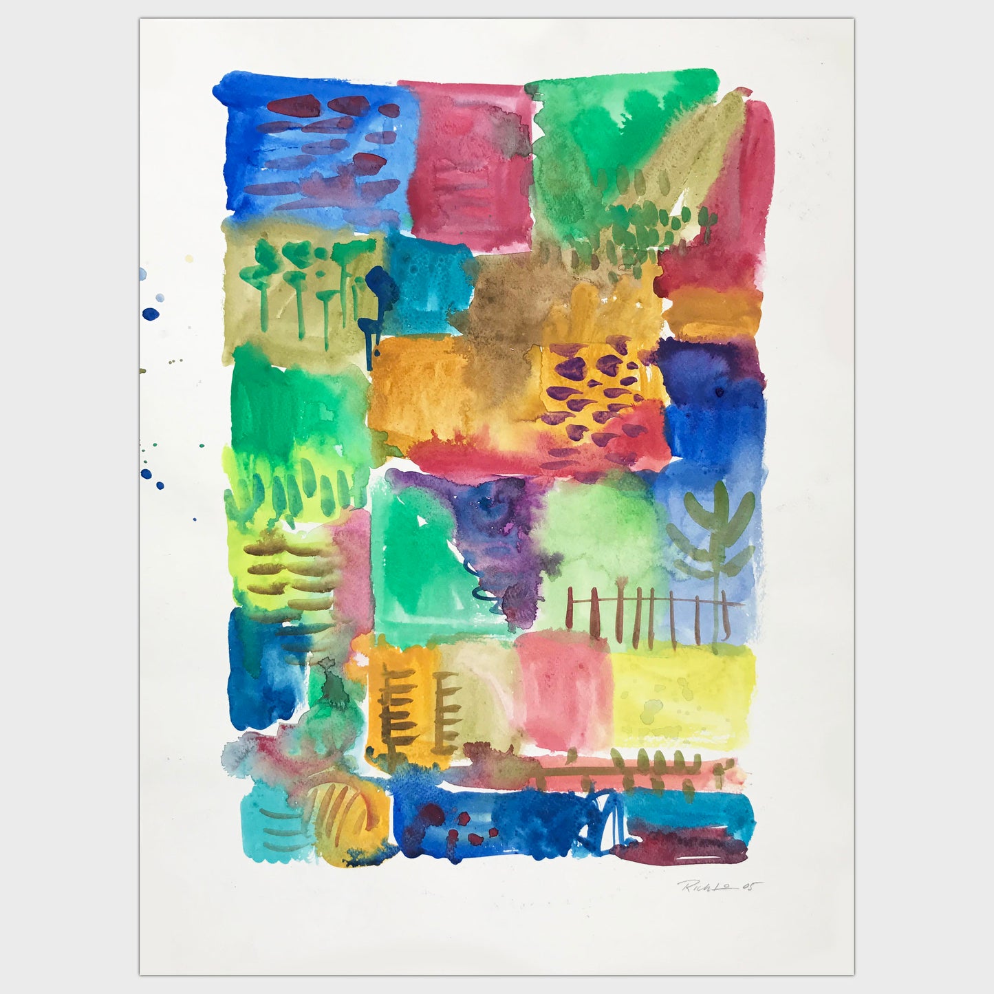 Original art for sale. Abstract landscape of a segregated society.