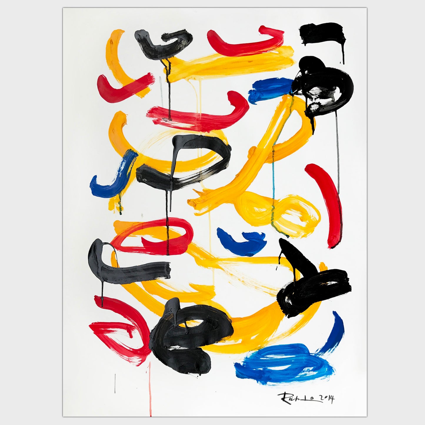 Original for sale-Spontaneous strokes in mixed colors and shapes